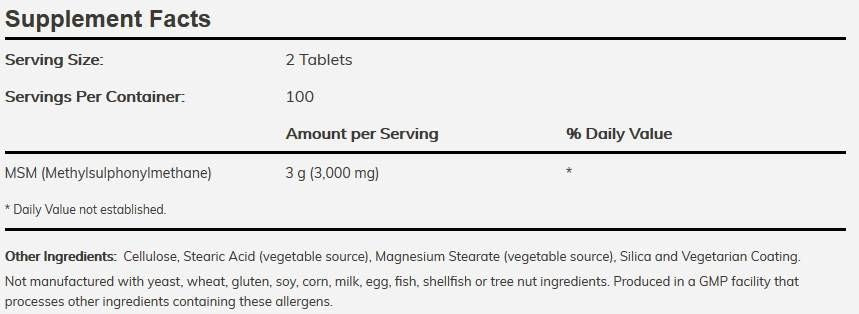 MSM 1500 mg - 200 Tabletten