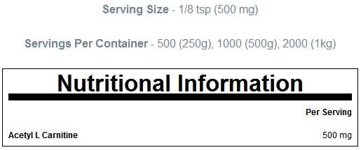 Acetyl -L -Carnitin -Pulver - 250 Gramm