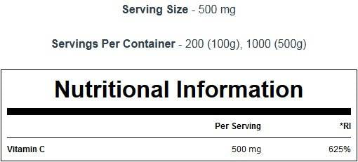 100% Vitamin C Pulver 100 Gramm