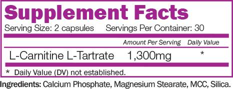 L -Carnitin -Tartrat 1300 mg - 60 Kapseln
