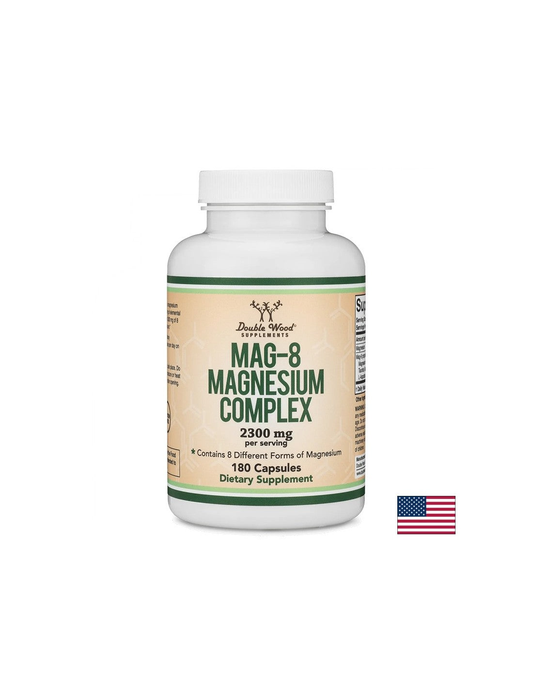 MAG -8 Magnesium -Komplex - 8 Formen von Magnesiummuskel, Herz und neurologischer Gesundheit, 142 mg, 180 Kapseln für 6 Monate Aufnahme