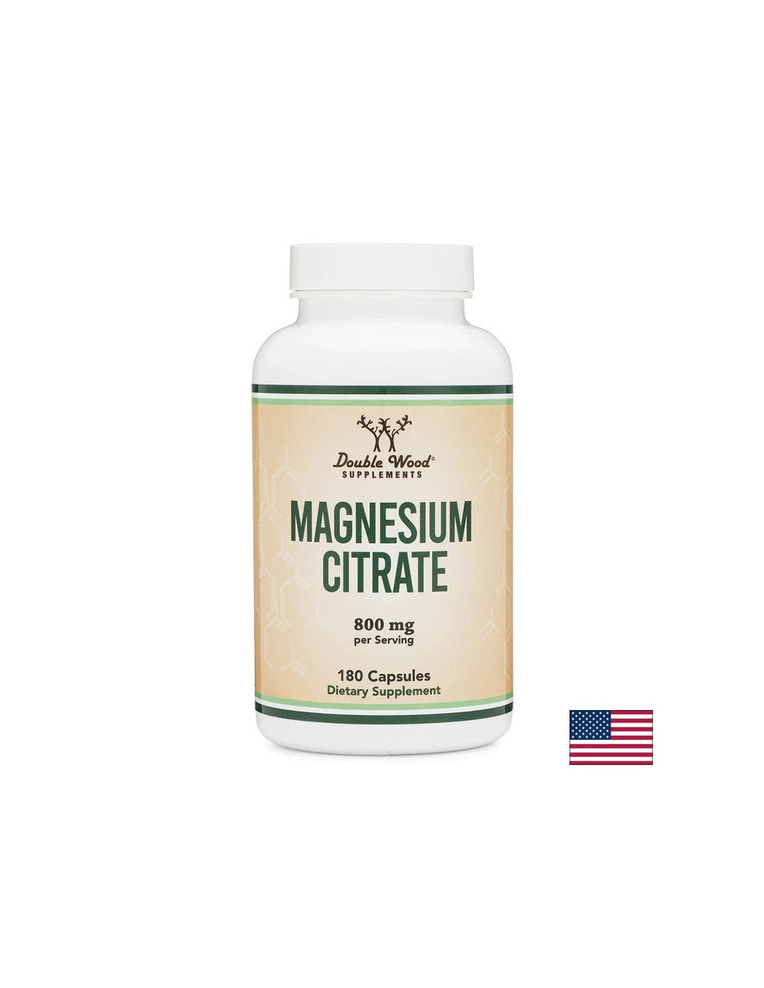 Nervensystem und Muskeln - Magnesiumcitrat Magnesium (Citrat), 180 Kapseln <tc>Double Wood</tc>