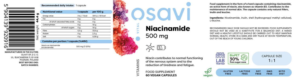 Niacinamid 500 mg - 60 Kapseln