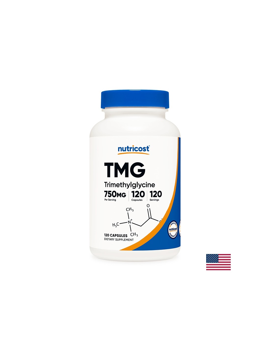 Normalisiert den Homocysteinspiegel - TMG Betainanhydrid (Trimethylglycin), 750 mg x 120 Kapseln <tc>Nutricost</tc>
