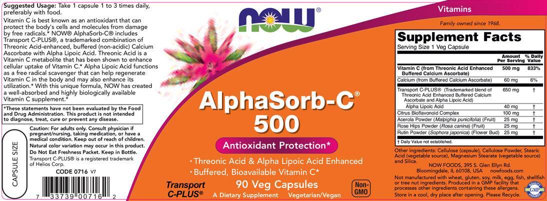 Alphasorb -C 500 mg - 180 Kapseln