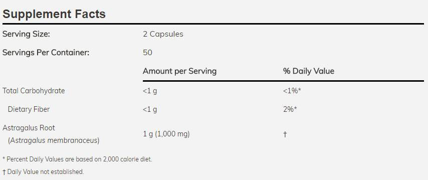 Astragalus 500 mg - 100 Kapseln