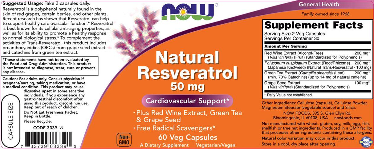 Natural Resveratrol 50 mg - 60 Kapseln