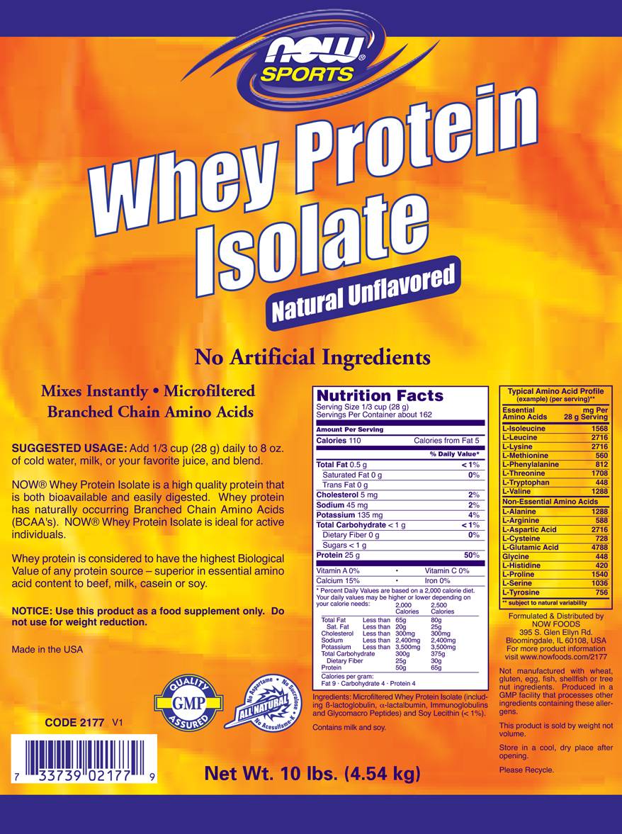 Molkenproteinisolat / Unverleuchtung / - 4536 Gramm