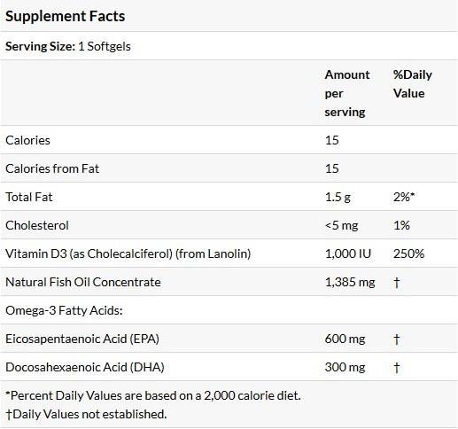 Ultra Omega 3-D mit Vitamin D-3-180 Gelkapseln
