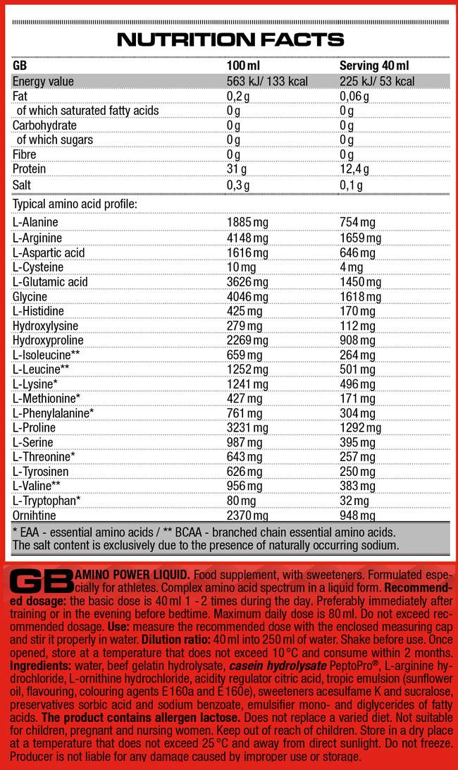 Amino -Leistungsflüssigkeit - 500 ml