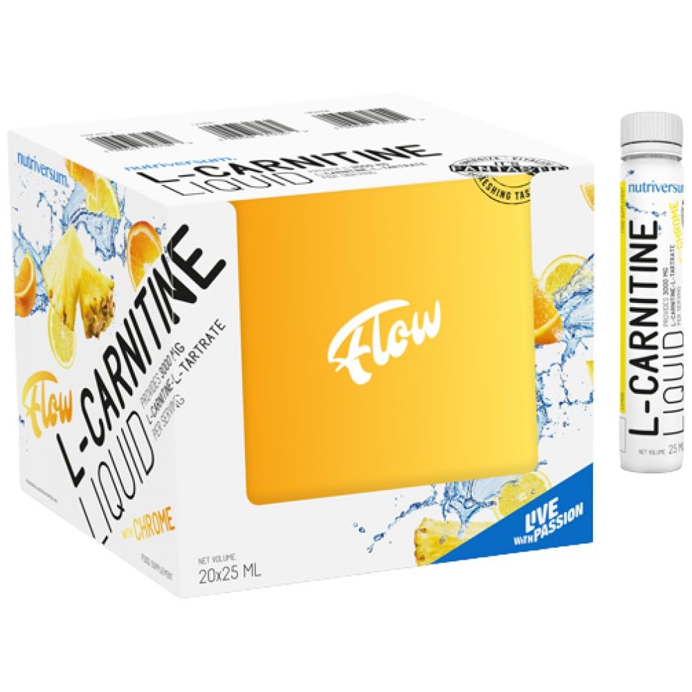 L-Carnitin-Flüssigkeit Schuss 3000 | mit Chrom - 20 x 25 ml