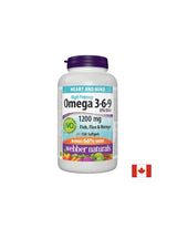 Omega 3-6-9 Essentielle Fettsäuren-Hormonales Gleichgewicht, Herz- und Gehirnfunktion, 1200 mg x 150 Weichgelkapseln