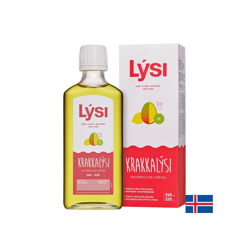 Omega-3 für Kinder und Erwachsene 2390 mg (isländisches Leberöl), 240 ml, mit Mango und Zitrusgeschmack