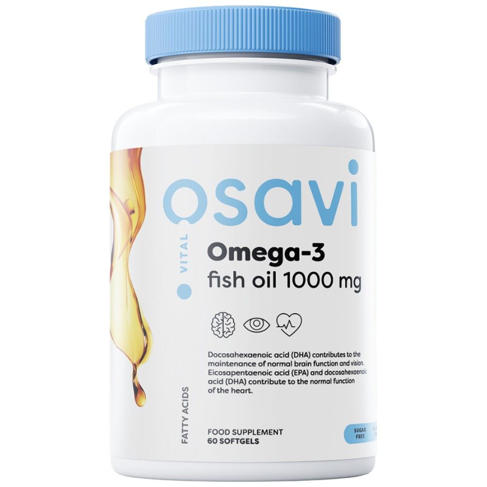 Omega 3 Fischöl 1000 mg / Zitronengeschmack - 60 Gelkapseln