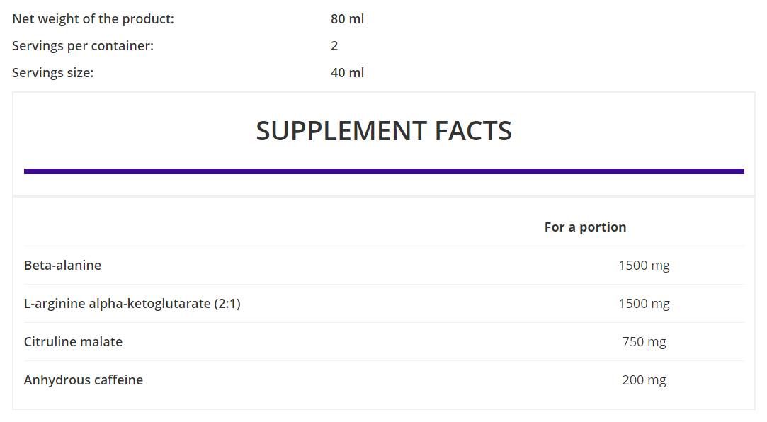 Pre -Workout -Schuss - 80 ml