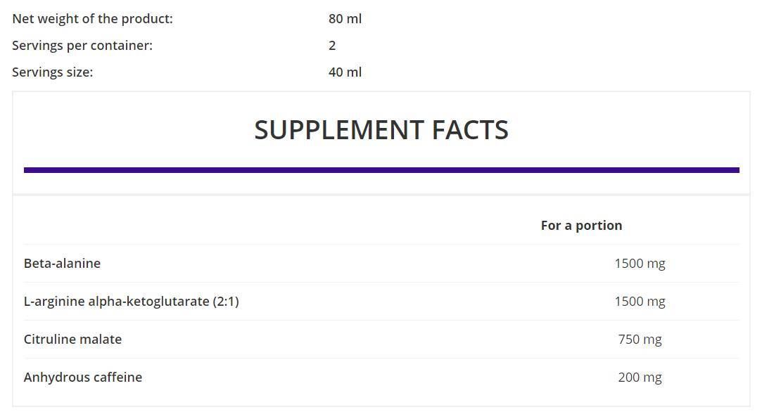 Pre -Workout -Schuss - 80 ml