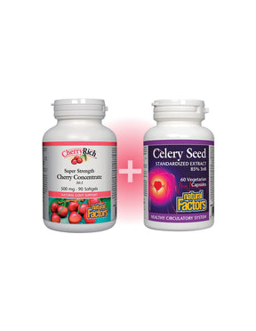 Package Cherry Super Concentrate + Celery Extract Natural Factors - Nutra Best Europe
