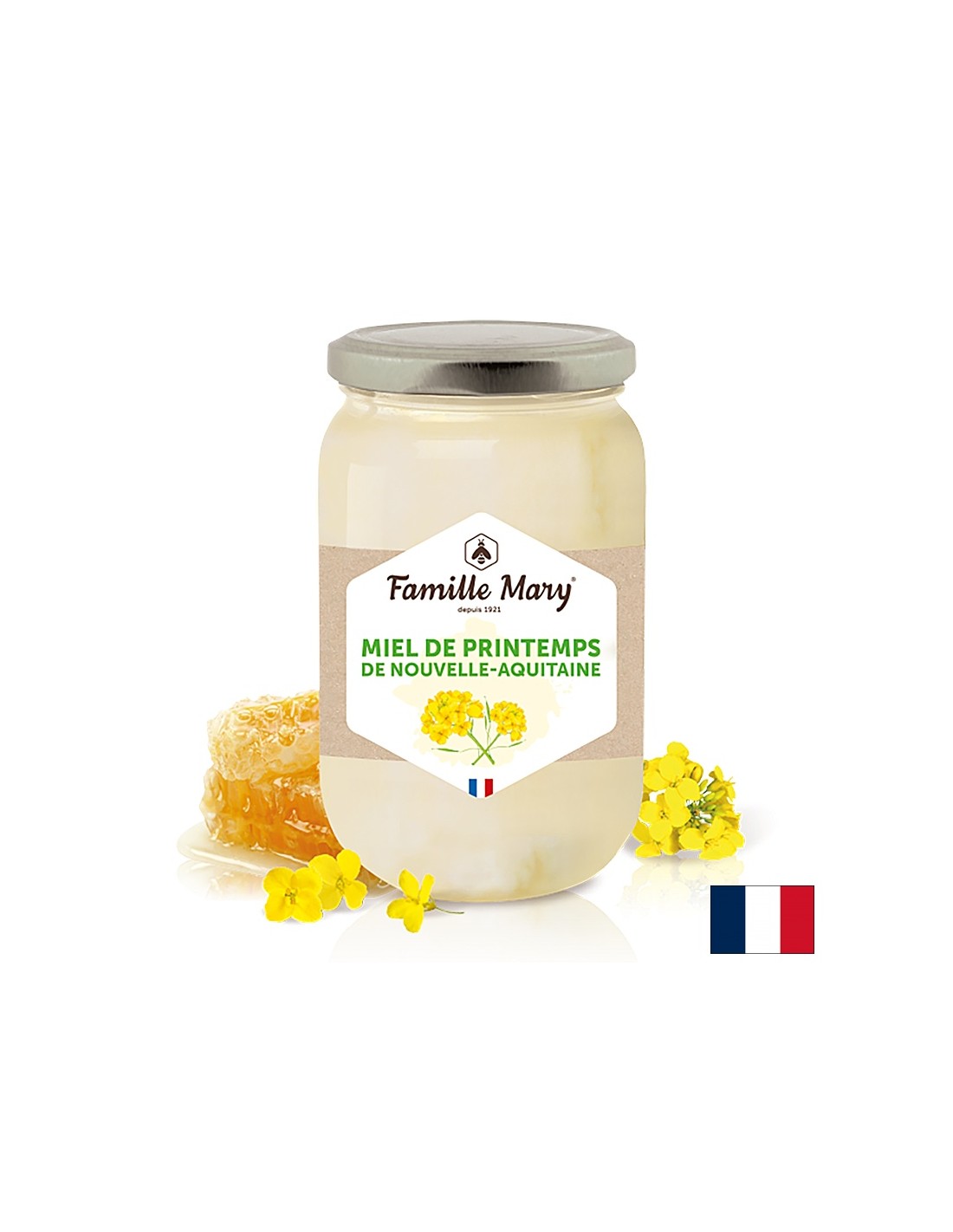 Bienenhonig aus Frühlingsblumen aus der neuen Region Aquitaine (Frankreich), 500 g