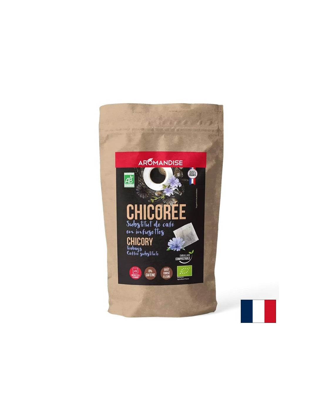 Entkoffeinierten Chicorée Kaffee, 25 Filtertaschen