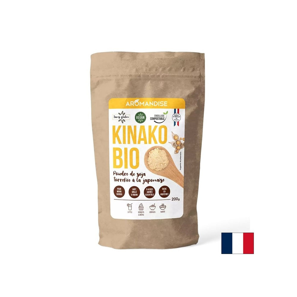 Geröstete Kinako -Sojabohnen, 200 g Pulver