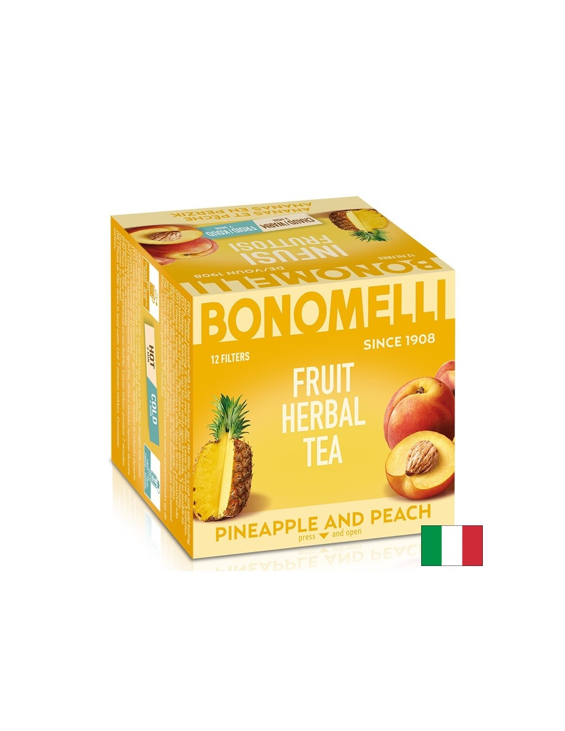 Obsttee mit Ananas und Pfirsich - saftiger Geschmack und tropische Freude, 12 Beutel