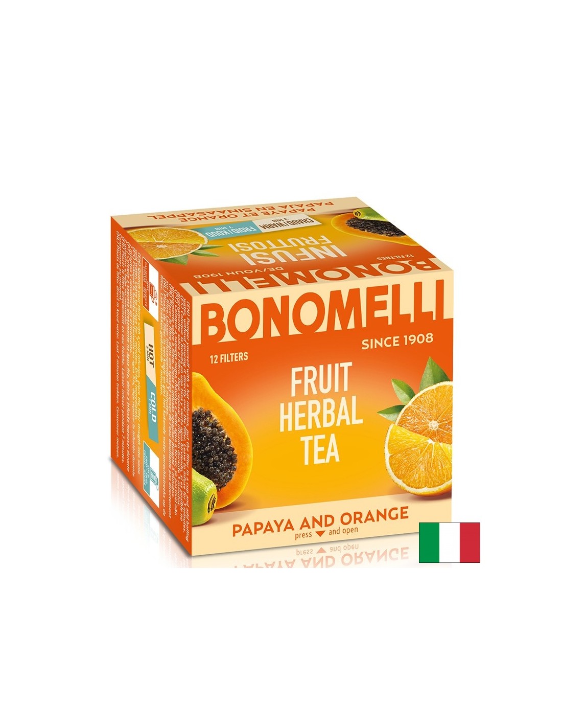 Obsttee mit Papaya und Orangenschale - exotische Frische und natürliche Vitalität, 12 Beutel
