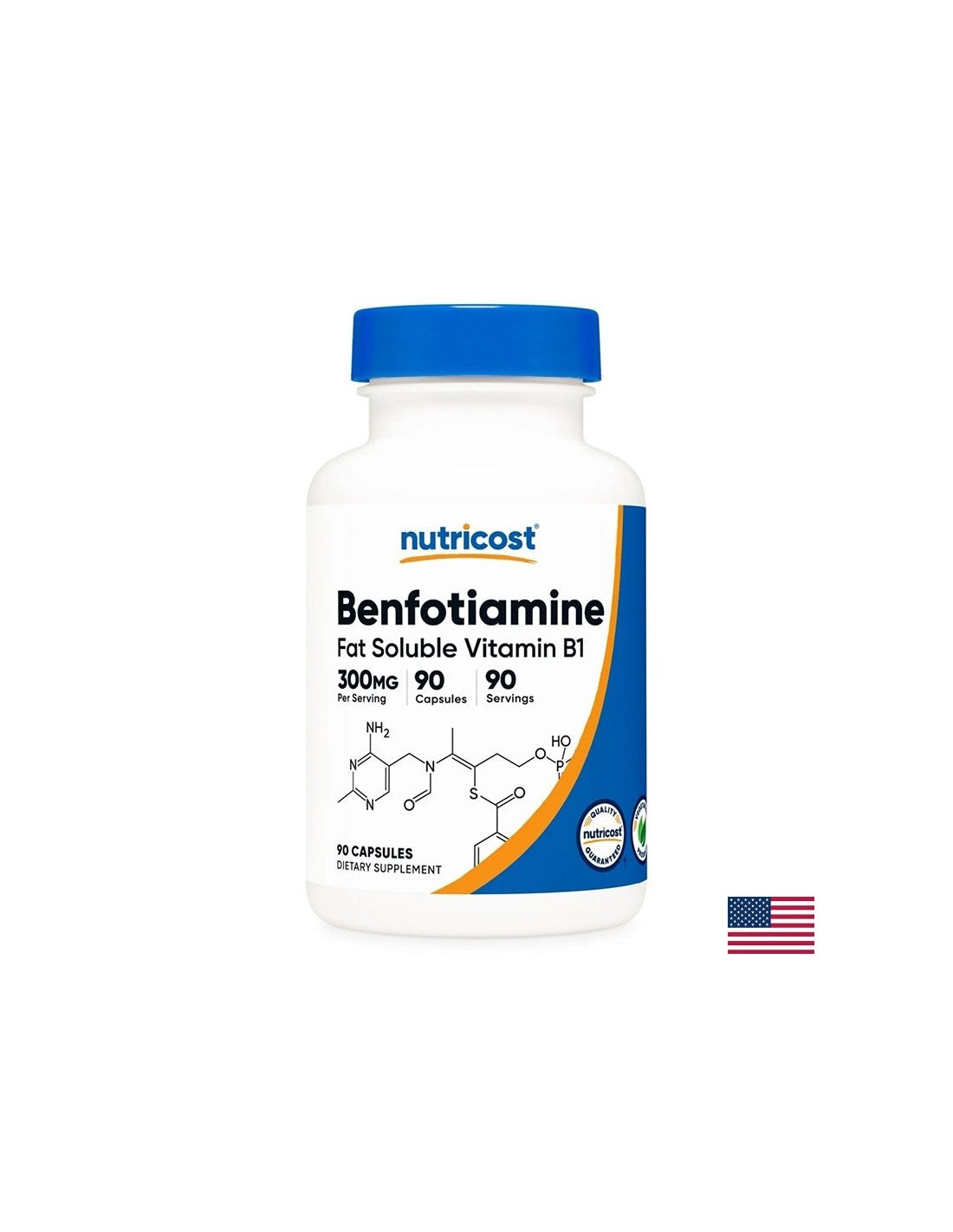 Vitamin B1 (Benfotiamin) - Für das Nervensystem - Nervenschäden, Alkoholismus, 300 mg, 90 Kapseln für 3 Monate