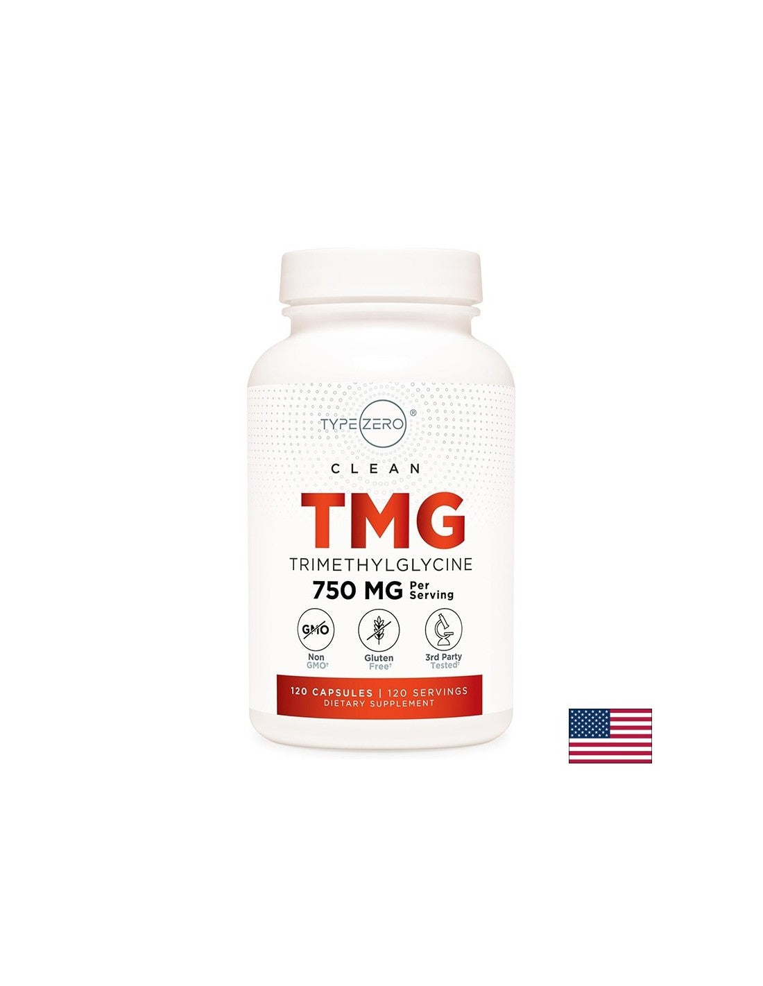Unterstützt normale Homocysteinspiegel - TMG (Trimethylglycin) Typzero ™, 750 mg x 120 Kapseln