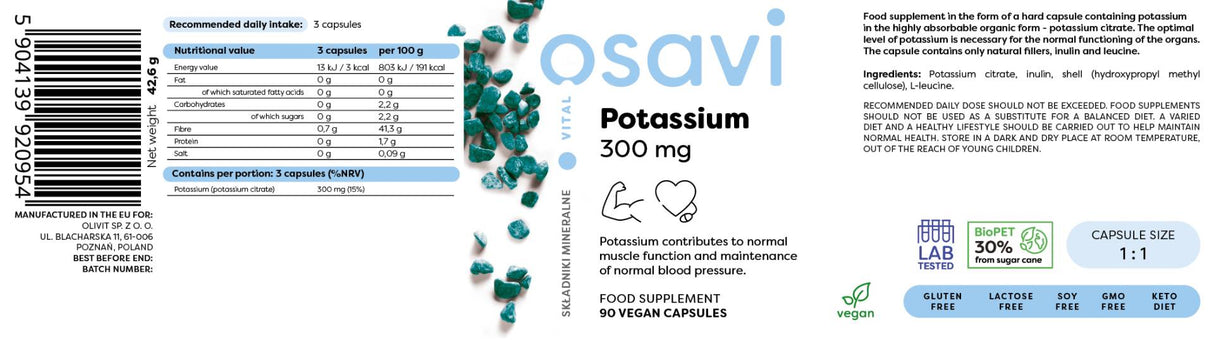 Kaliumcitrat 300 mg - 90 Kapseln