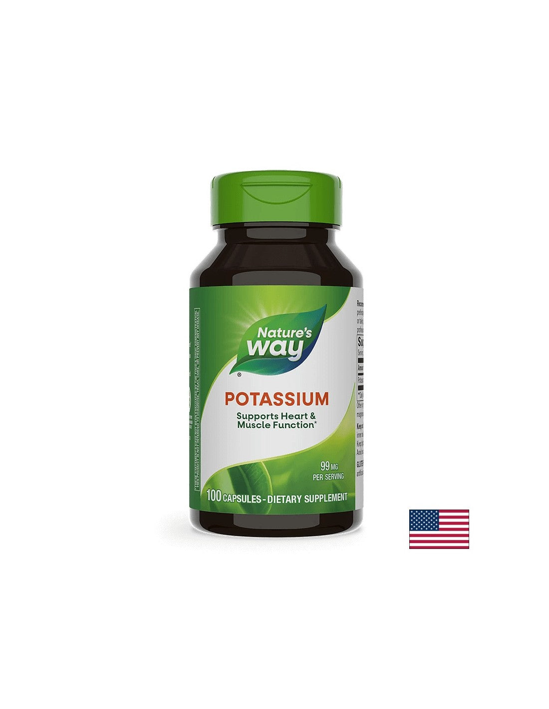 Kalium - Gesundheit für das Herz -Kreislauf -System und die Muskeln, 99 mg, 100 Kapseln