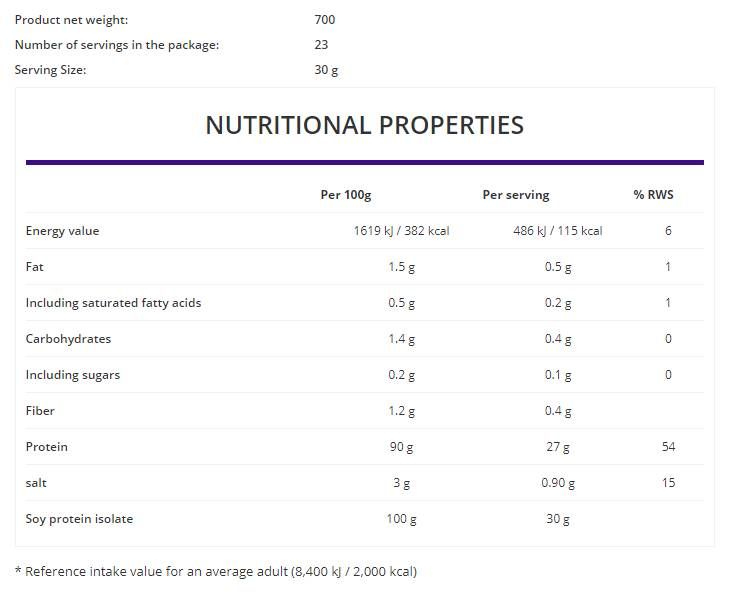 Soja -Protein -Isolat / Gemüse - 700 Gramm