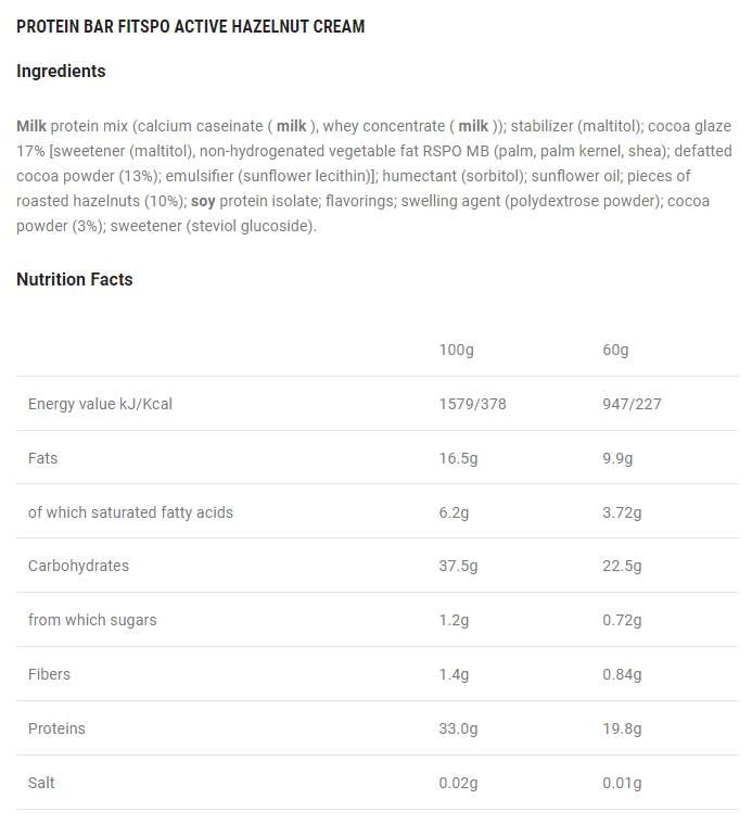 Fit SPO Active Bar - 12 x 60 Gramm