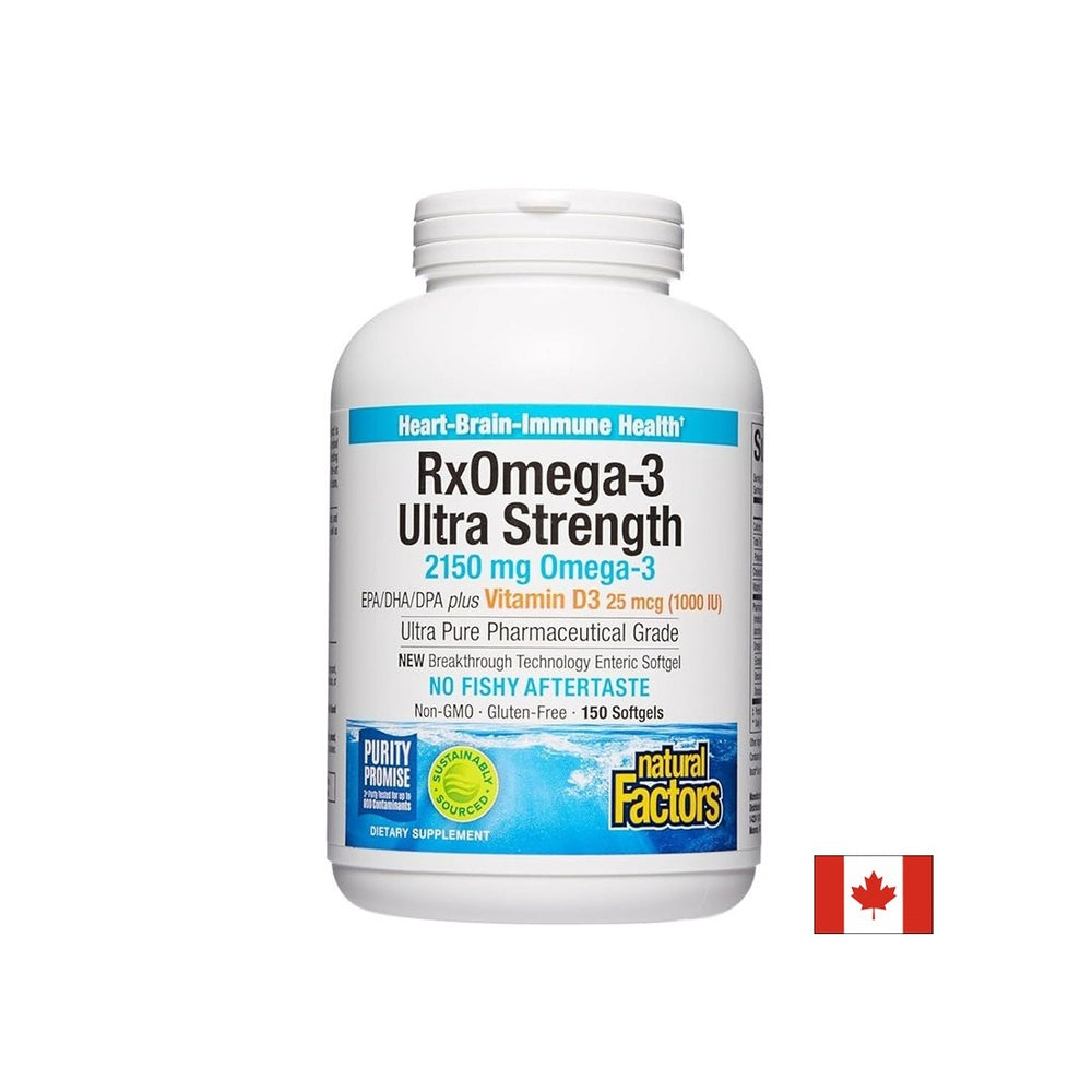 RX Omega-3 Ultra-Stärke 2150 mg + Vitamin D3 1000 IU, 150 Weichgelkapseln