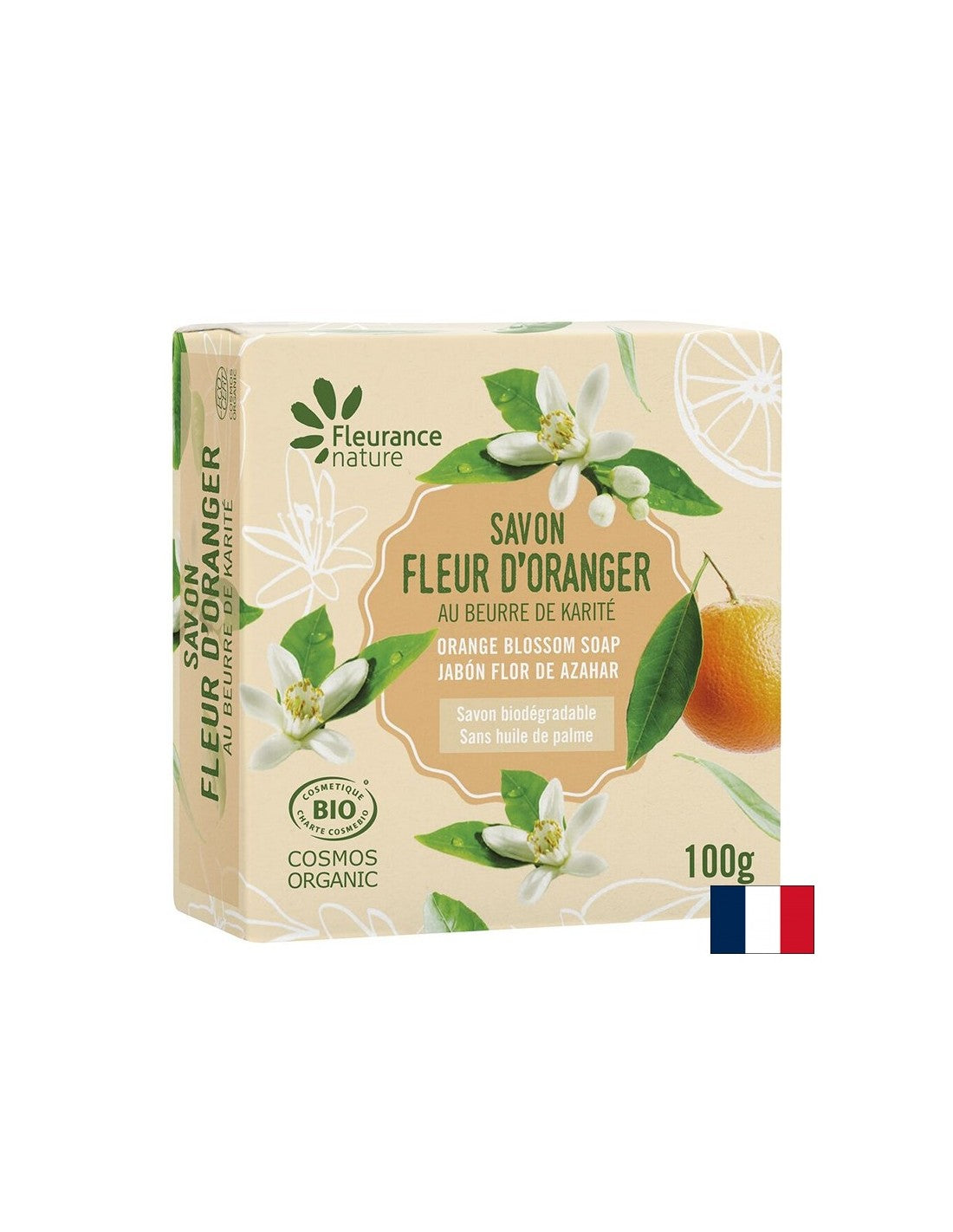 Bio -Orangenblütenseife, 100 g Flüchtlings Natur