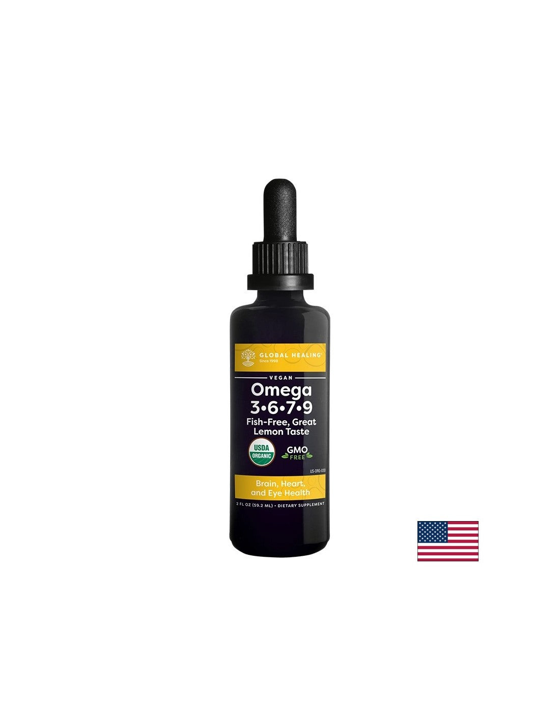 Herz- und Gehirnaktivität - Veganer Omega 3,6,7,9 - Tropfen x 59,2 ml