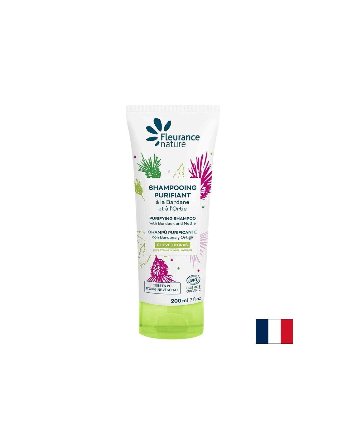Shampoo mit Aloe Vera, Jujube, Burdock, Brennnessel Bio, 200 ml Flourance Nature