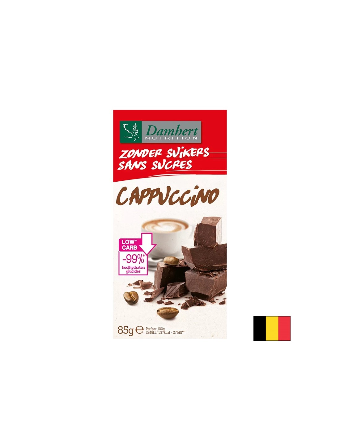 Schokolade mit Cappuccino -aromatisierter Schokolade (Zuckerfrei), 85 g