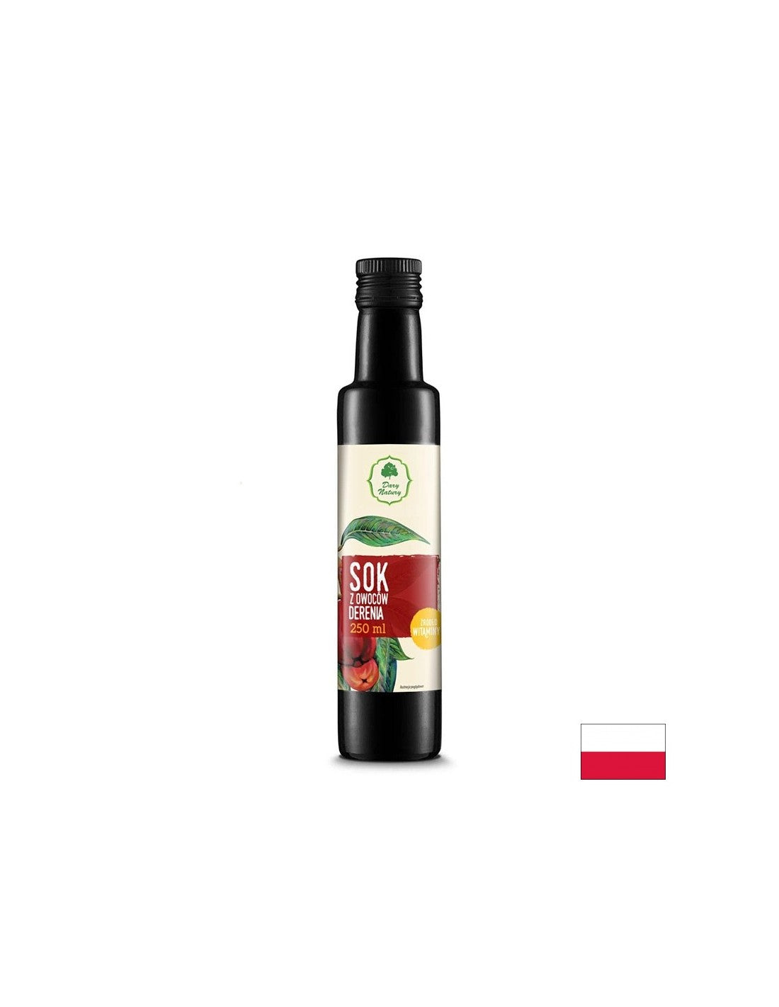 Bio -Hartriegelsaft zum Hinzufügen zu Getränken und Mahlzeiten - mit einem belebenden und immunstärkenden Effekt, 250 ml