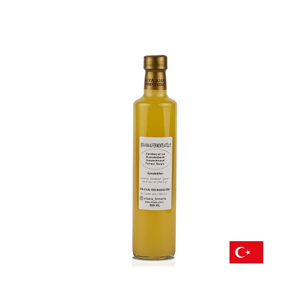 Probiotischer Sauerkrautsaft mit Kurkuma und schwarzem Pfeffer, 500 ml