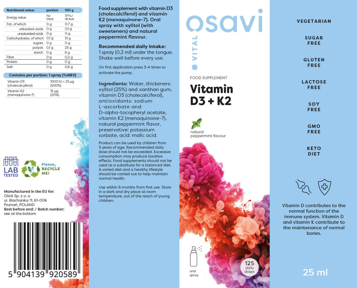 Vitamin D3 + K2 | Oralspray - 25 ml