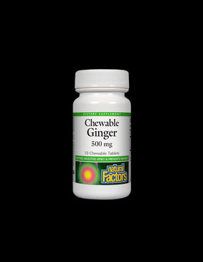 Chewable Ginger 500 mg - 10 Chewable Tablets - Nutra Best Europe