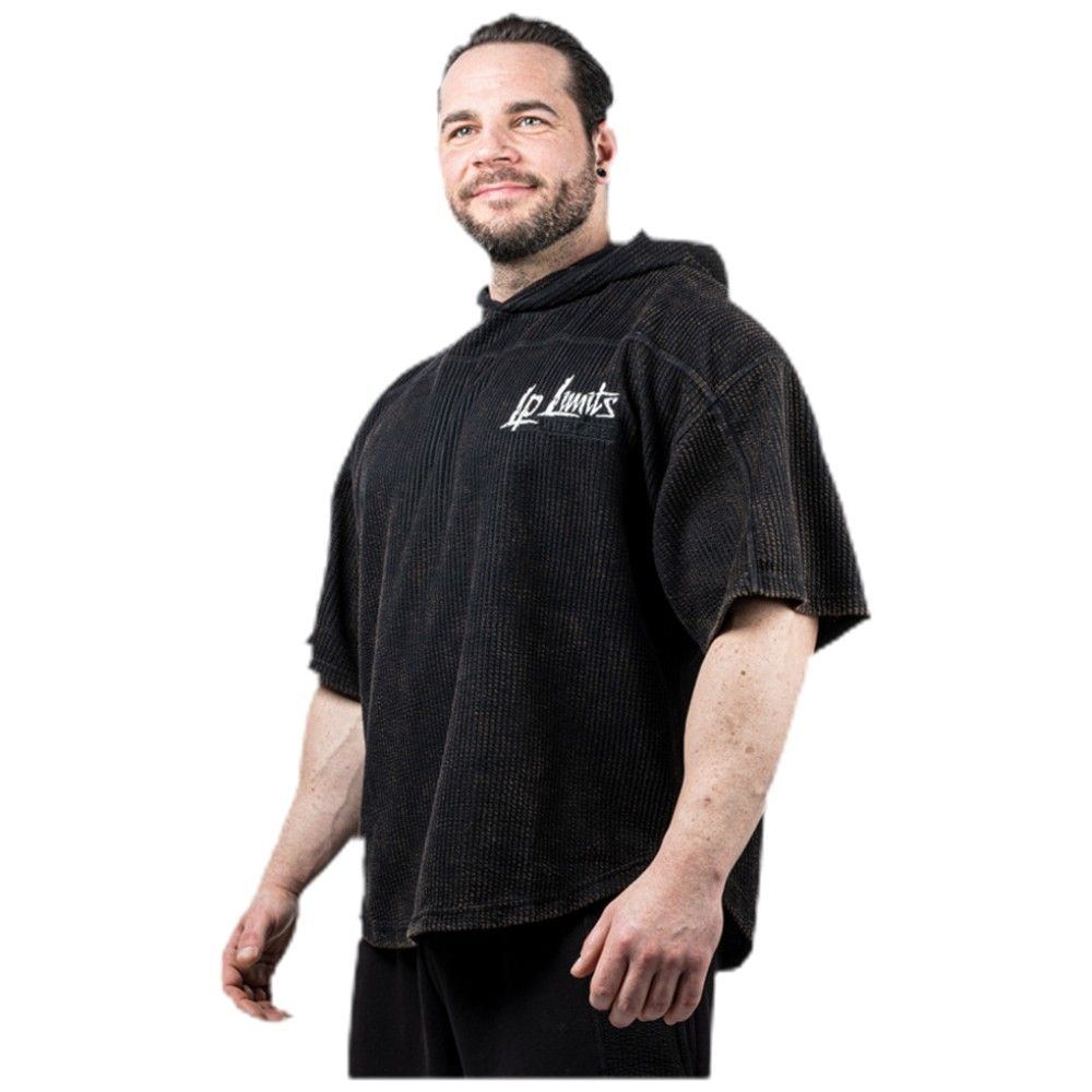 <tc>Legal Power</tc> Stone Wash Rag Top Hoodie ''Boston'' / Kapuzenoberteil / Schwarz - Schwarz
