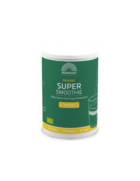 Super smoothie (organic) - detoxification - With algae, barley grass, vitamins, minerals and fiber, 500 g, powder - Nutra Best Europe