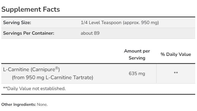 L-Carnitin-Pulver | als Karnipure - 85 Gramm
