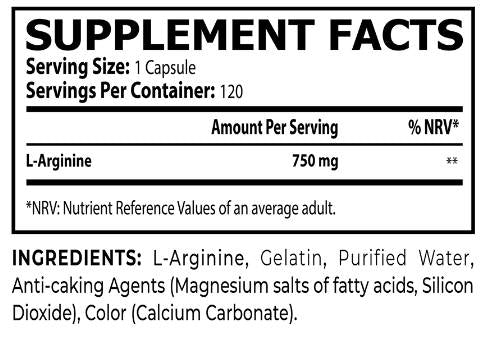 L -Arginin 750 mg - 120 Kapseln