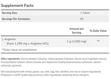 L -Arginin 1000 mg / Doppelfestigkeit - 180 Tabletten
