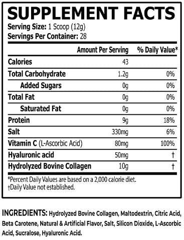 Kollagen | mit Hyaluronsäure und Vitamin C - 336 Gramm