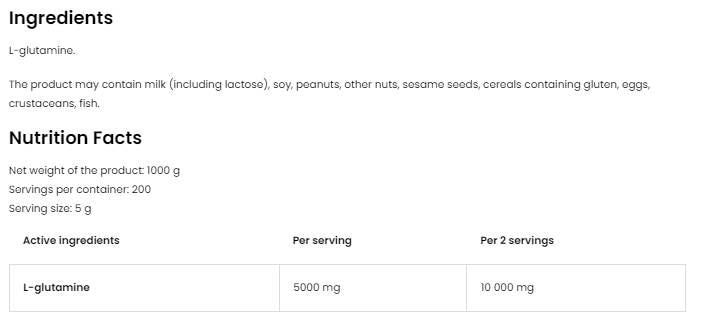 Glutaminpulver - 1000 Gramm