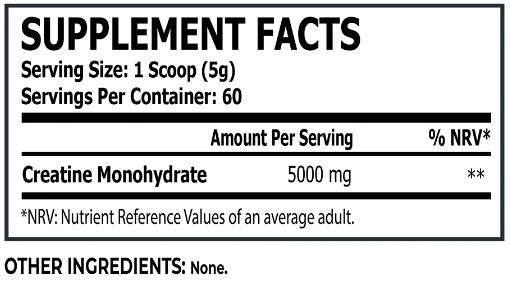 Kreatinmonohydrat 5000 mg - 300 Gramm