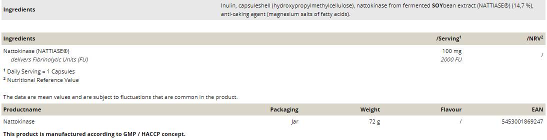 Nattokinase 100 mg / 2000 Fu - 90 Kapseln